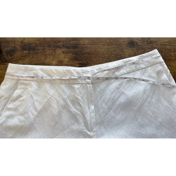 Nine West Women’s 10 White The Neo Classic Linen Blend Pockets Wide Leg Pants - Picture 8 of 12
